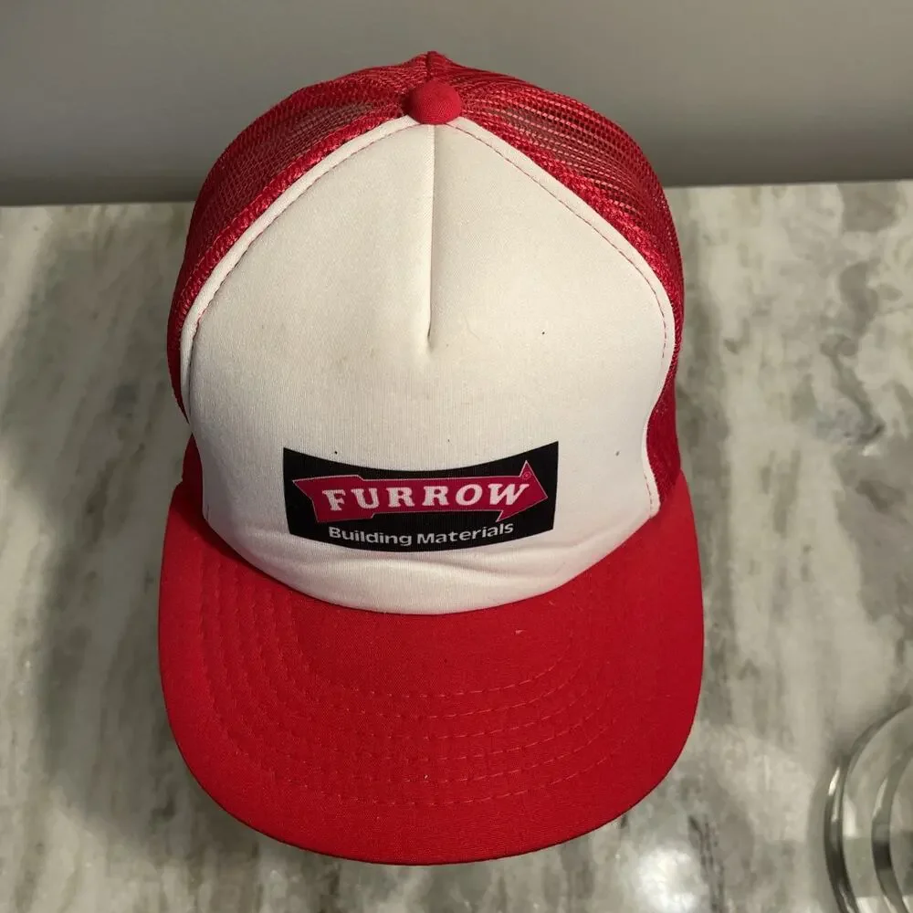 Furrow Building Materials Vintage 1980s Adjustable Cap Hat